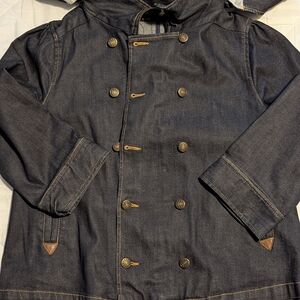 Maje Blue Jean Jacket Double-Breasted Design